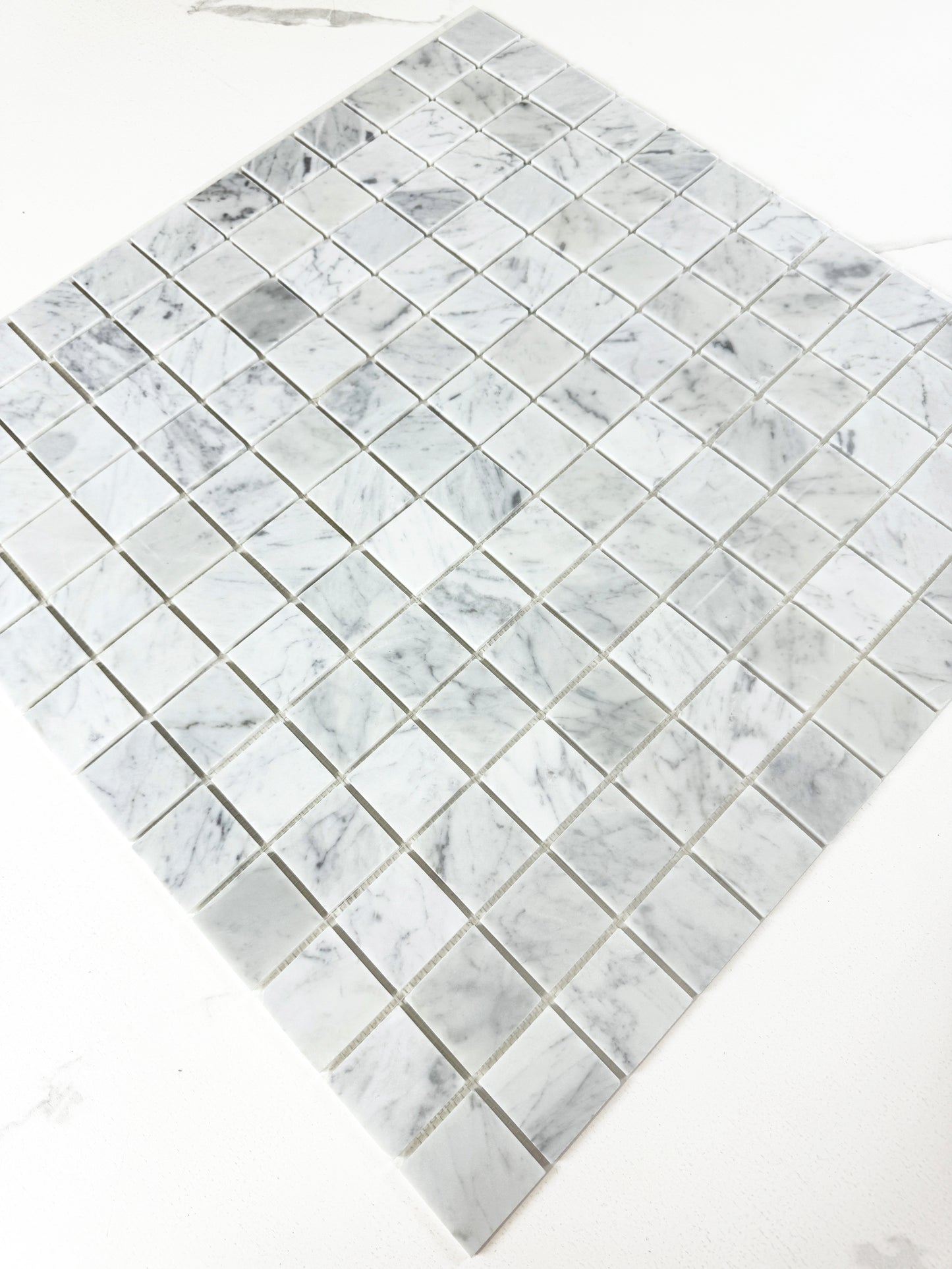 Timeless Marble Carrara White Polished  Marble Mosaic