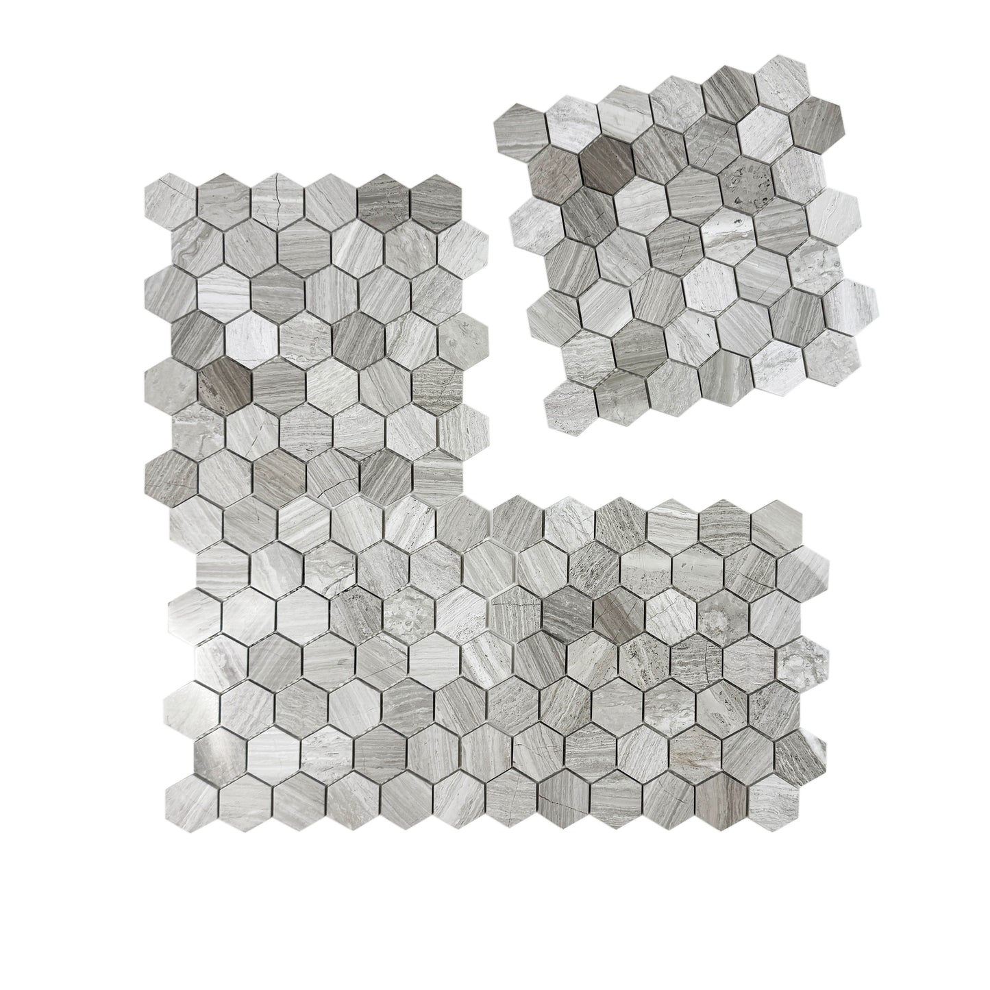 Versace Luxury Series White Wood Vein Polished Hexagon Marble Mosaic