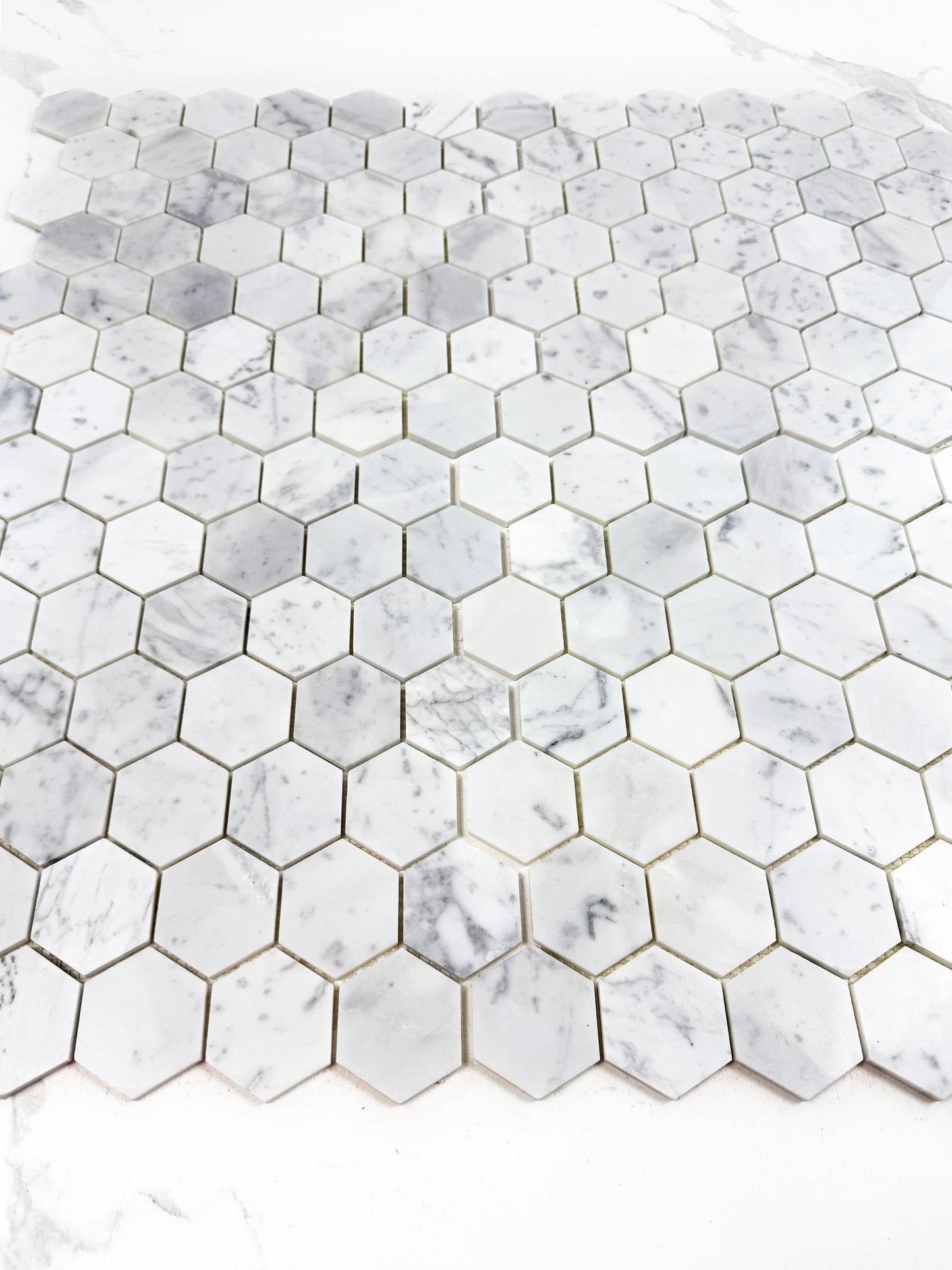 Versace Luxury Series Carrara White Polished Hexagon Marble Mosaic