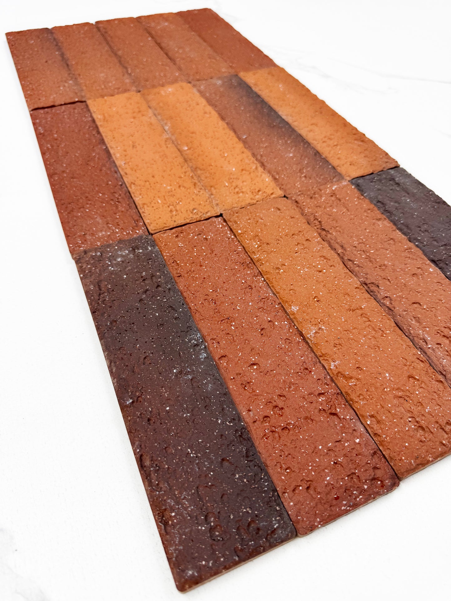 Florence Grace Barn Red & Cinnamon Brown & Black Mixed Ceramic Artificial Tile