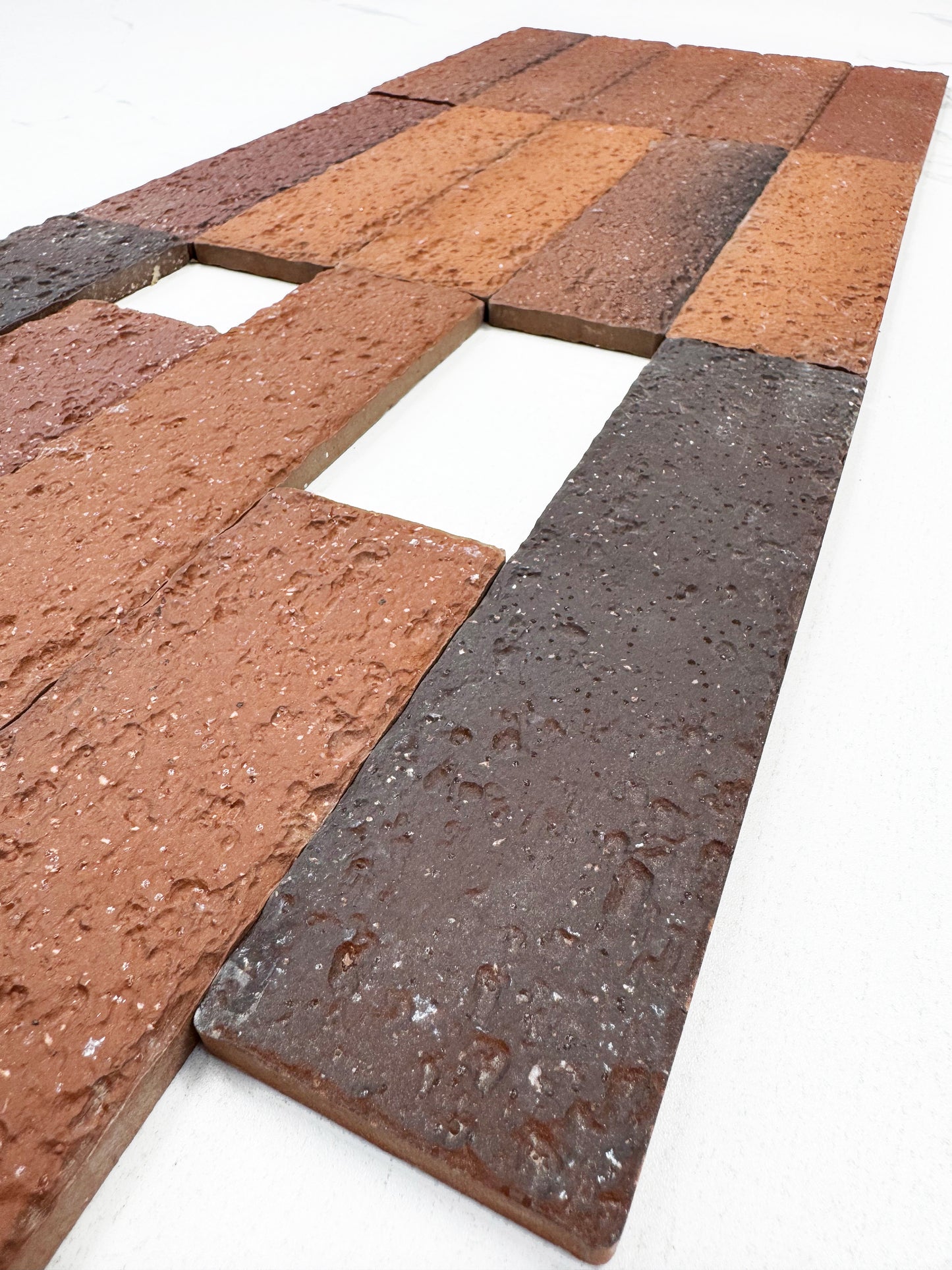 Florence Grace Barn Red & Cinnamon Brown & Black Mixed Ceramic Artificial Tile