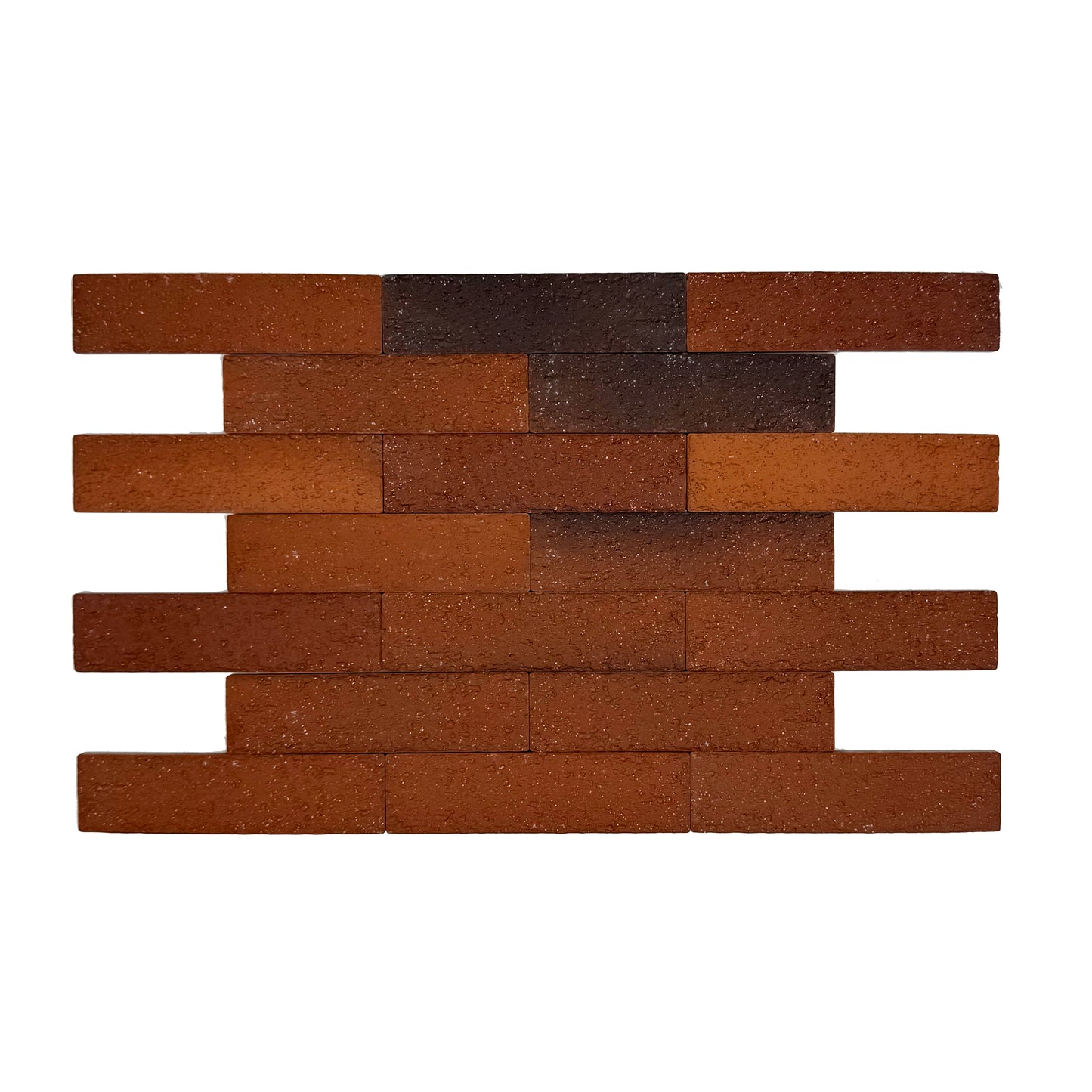 Florence Grace Barn Red & Cinnamon Brown & Black Mixed Ceramic Artificial Tile