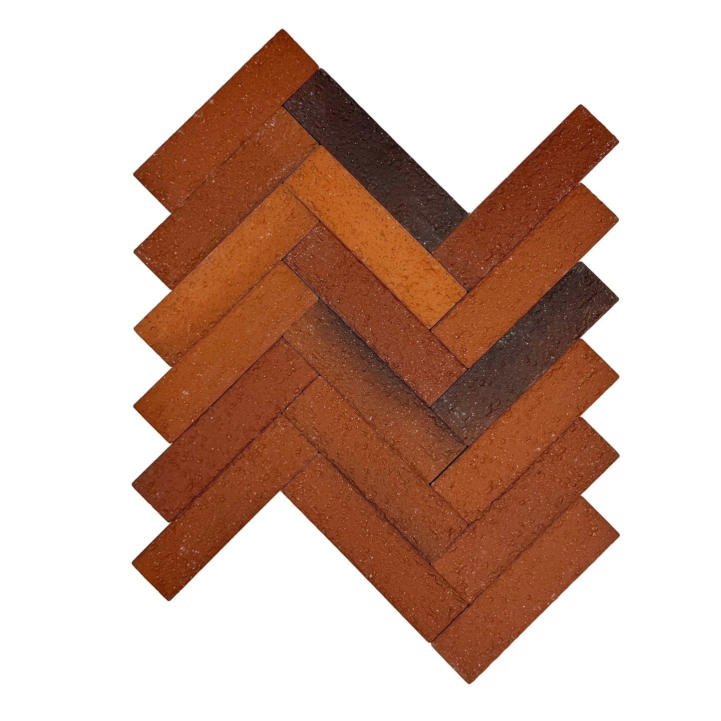 Florence Grace Barn Red & Cinnamon Brown & Black Mixed Ceramic Artificial Tile