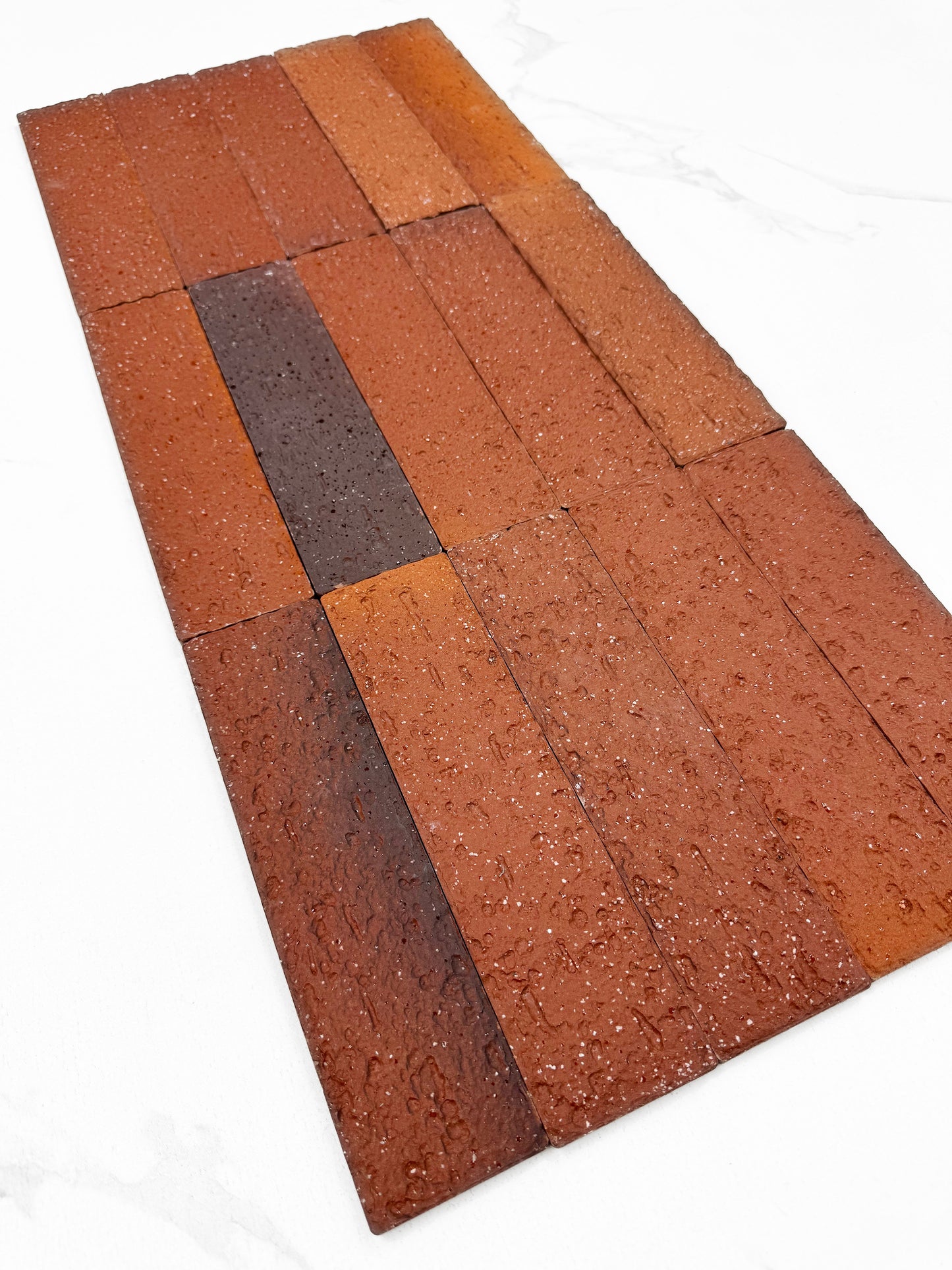 Florence Grace Wine Red & Cinnamon Brown & Syrup Brown Mixed Ceramic Artificial Tile