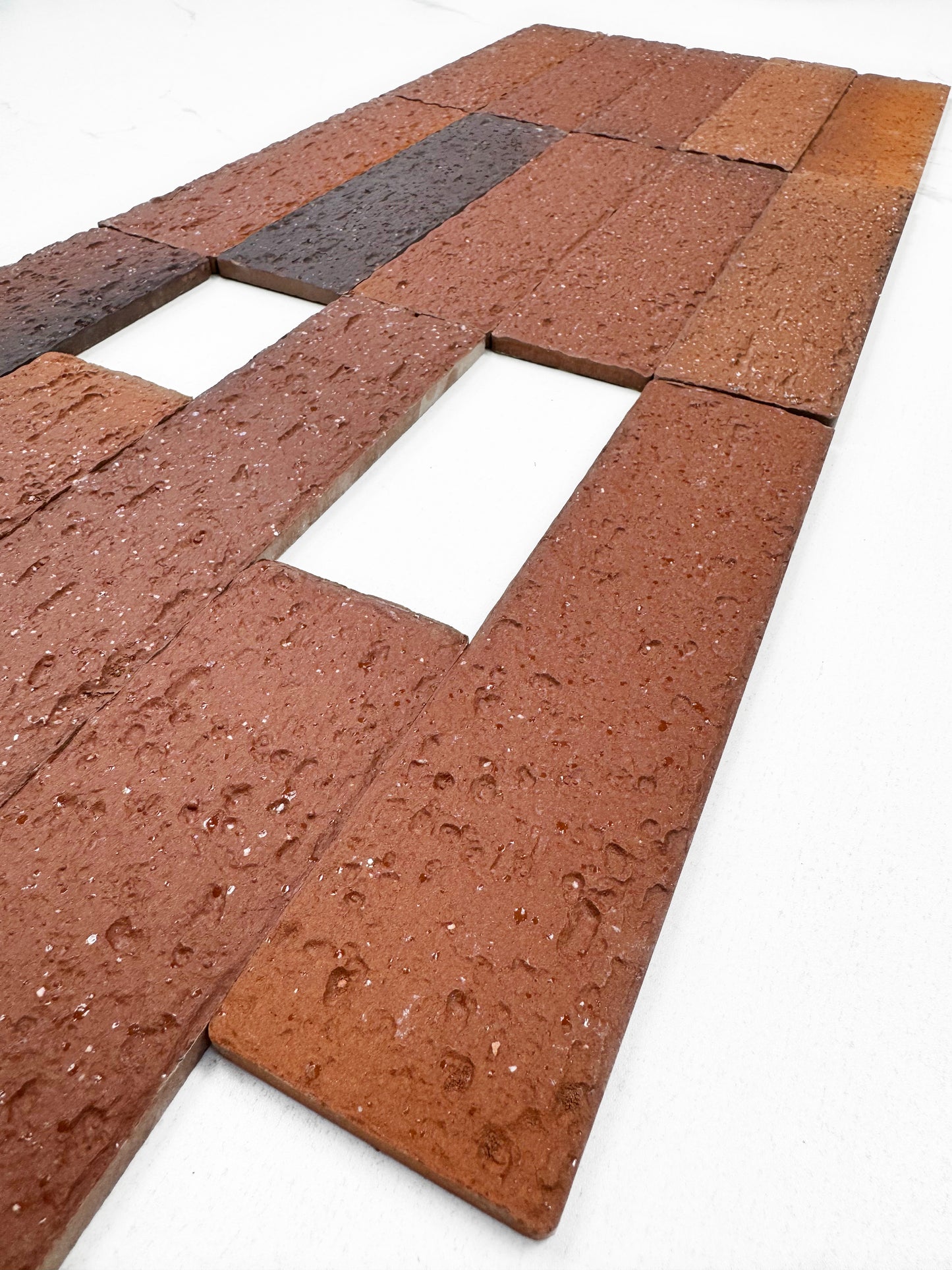 Florence Grace Wine Red & Cinnamon Brown & Syrup Brown Mixed Ceramic Artificial Tile