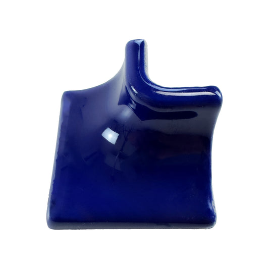 Luminous Corners Series  Dark Blue Plain Big Three-Way External Corner Glazed Porcelain