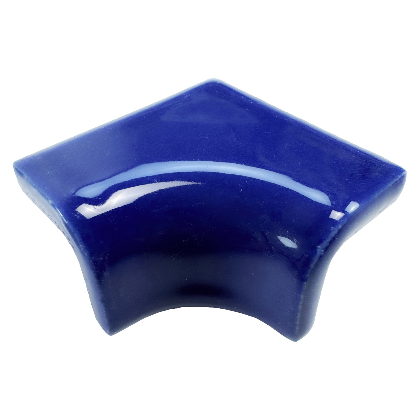 Luminous Corners Series  Dark Blue Plain Big Three-Way Internal Corner Glazed Porcelain