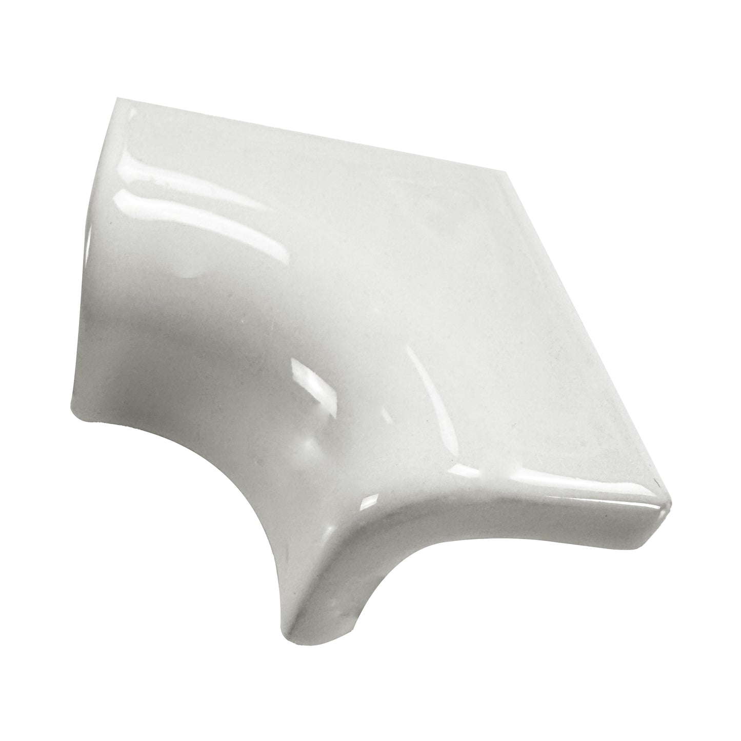 Luminous Corners Series  White Plain Big Three-Way Internal Corner Glazed Porcelain