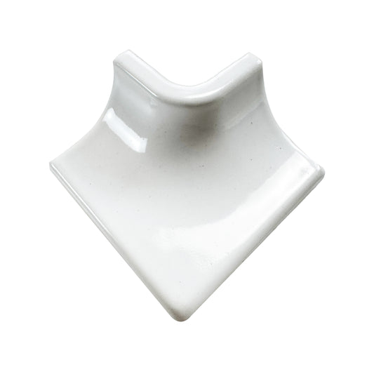 Luminous Corners Series  White Plain Big Three-Way External Corner Glazed Porcelain