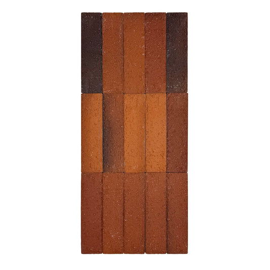 Florence Grace Barn Red & Cinnamon Brown & Black Mixed Ceramic Artificial Tile