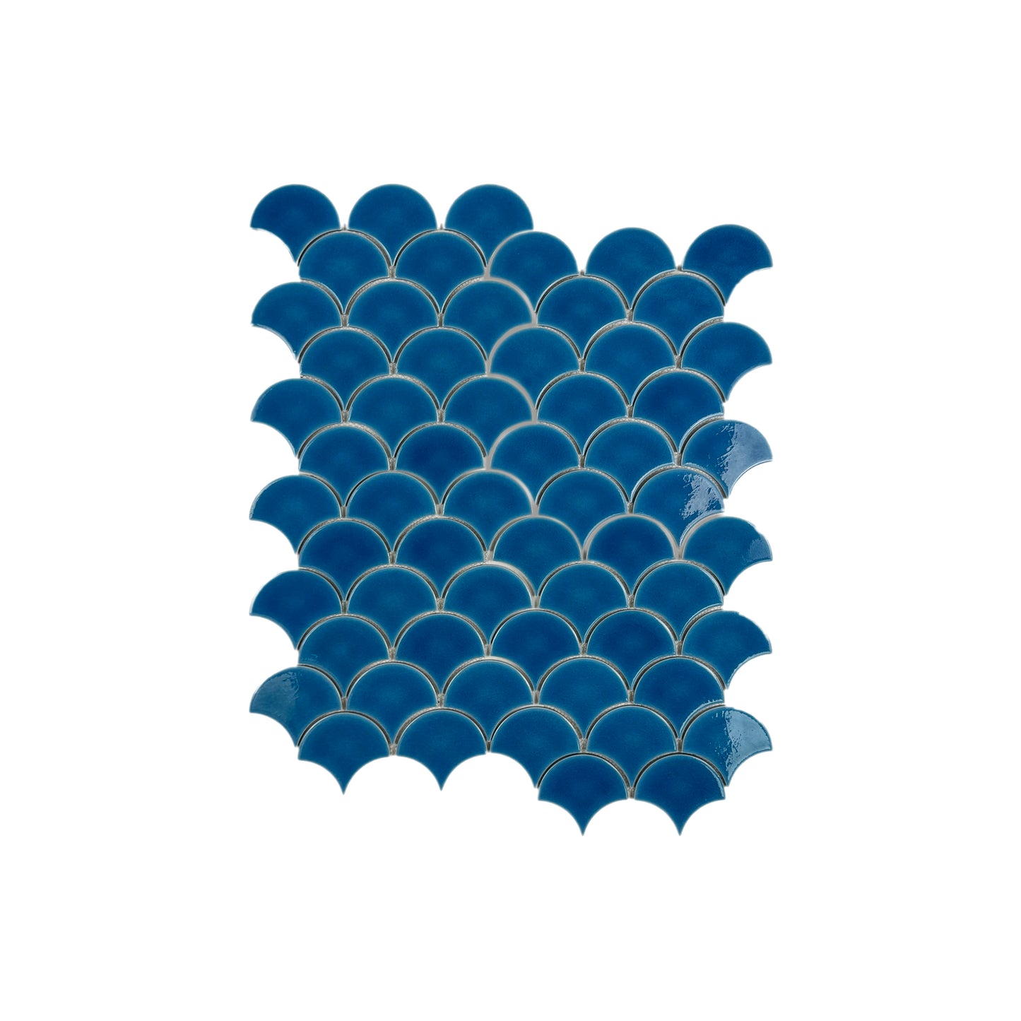 Verona Grace Series French Blue Fan Shape  Porcelain Mosaic