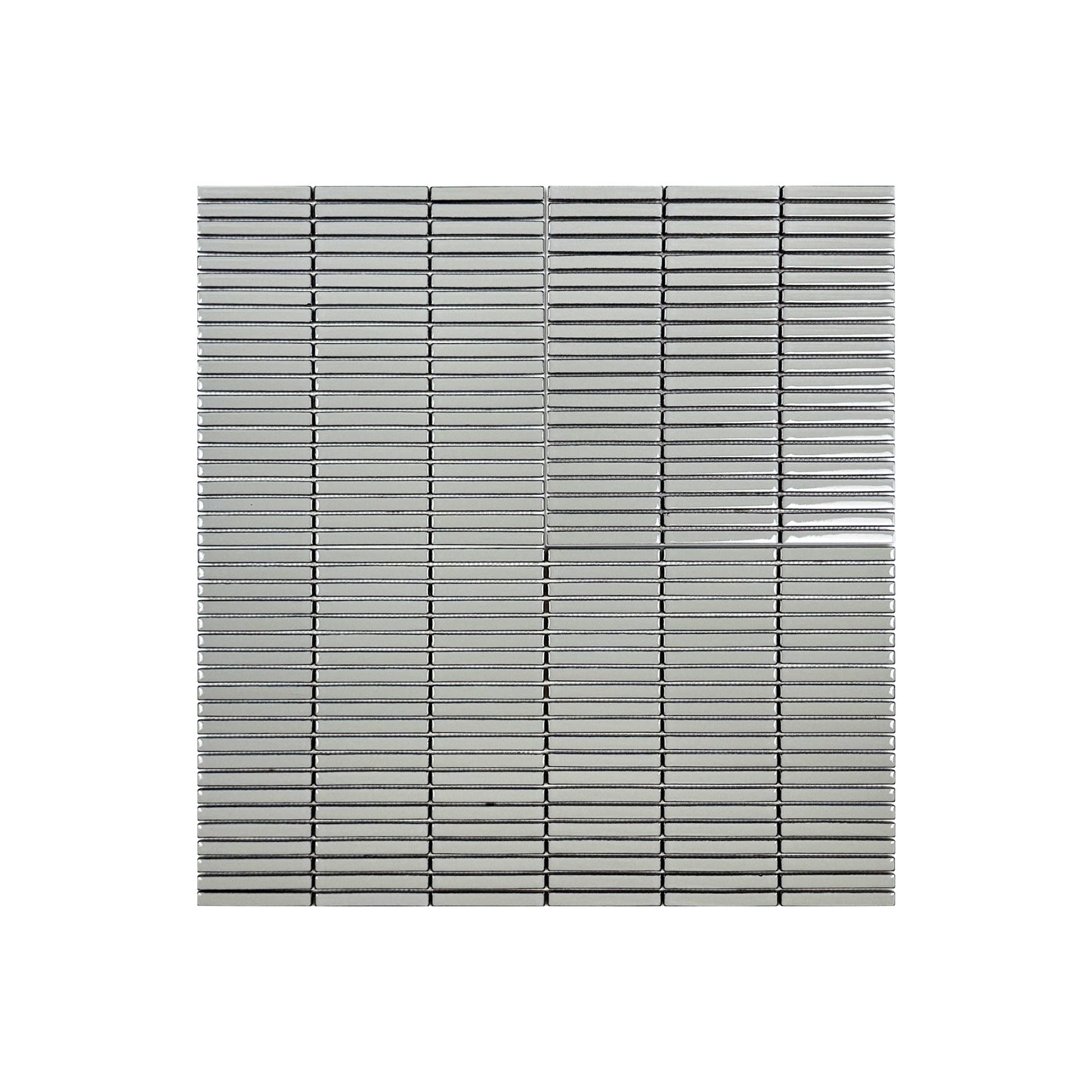 Aurora Strips Series Ivory White Long Strip Glossy Glazed Porcelain Mosaic