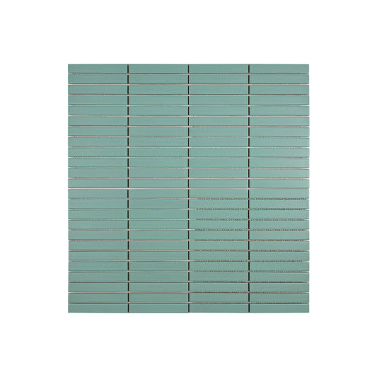 Aurora Strips Series Aqua Blue Matt Long Strip  Glazed Porcelain Mosaic