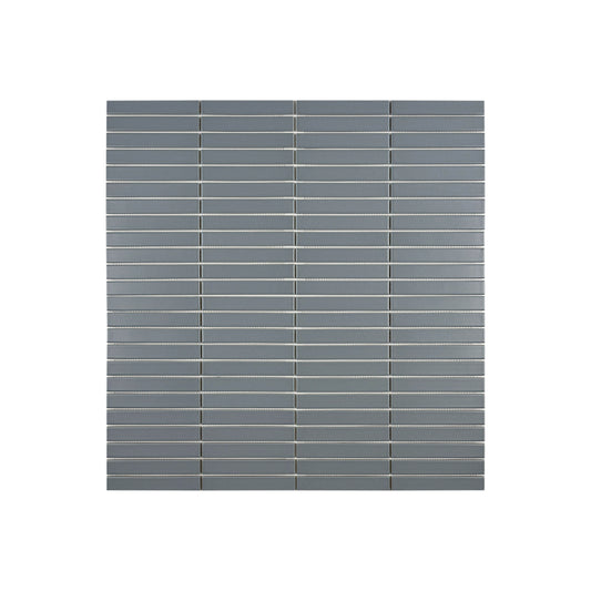 Aurora Strips Series Slate Grey Matt Long Strip  Glazed Porcelain Mosaic