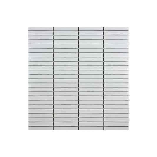 Aurora Strips Series White Matt Long Strip  Glazed Porcelain Mosaic