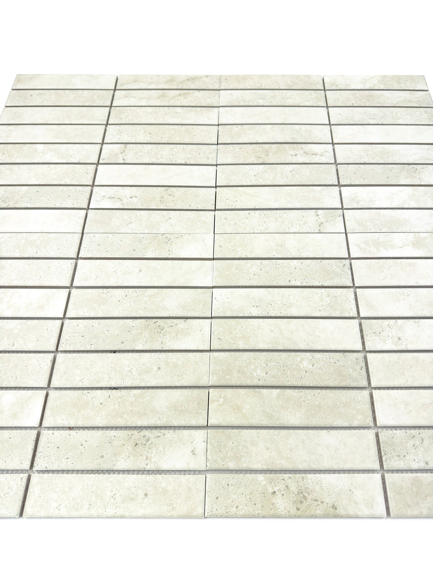 Limestone Essence Series Cotton White Matte Long Strip Porcelain Mosaic