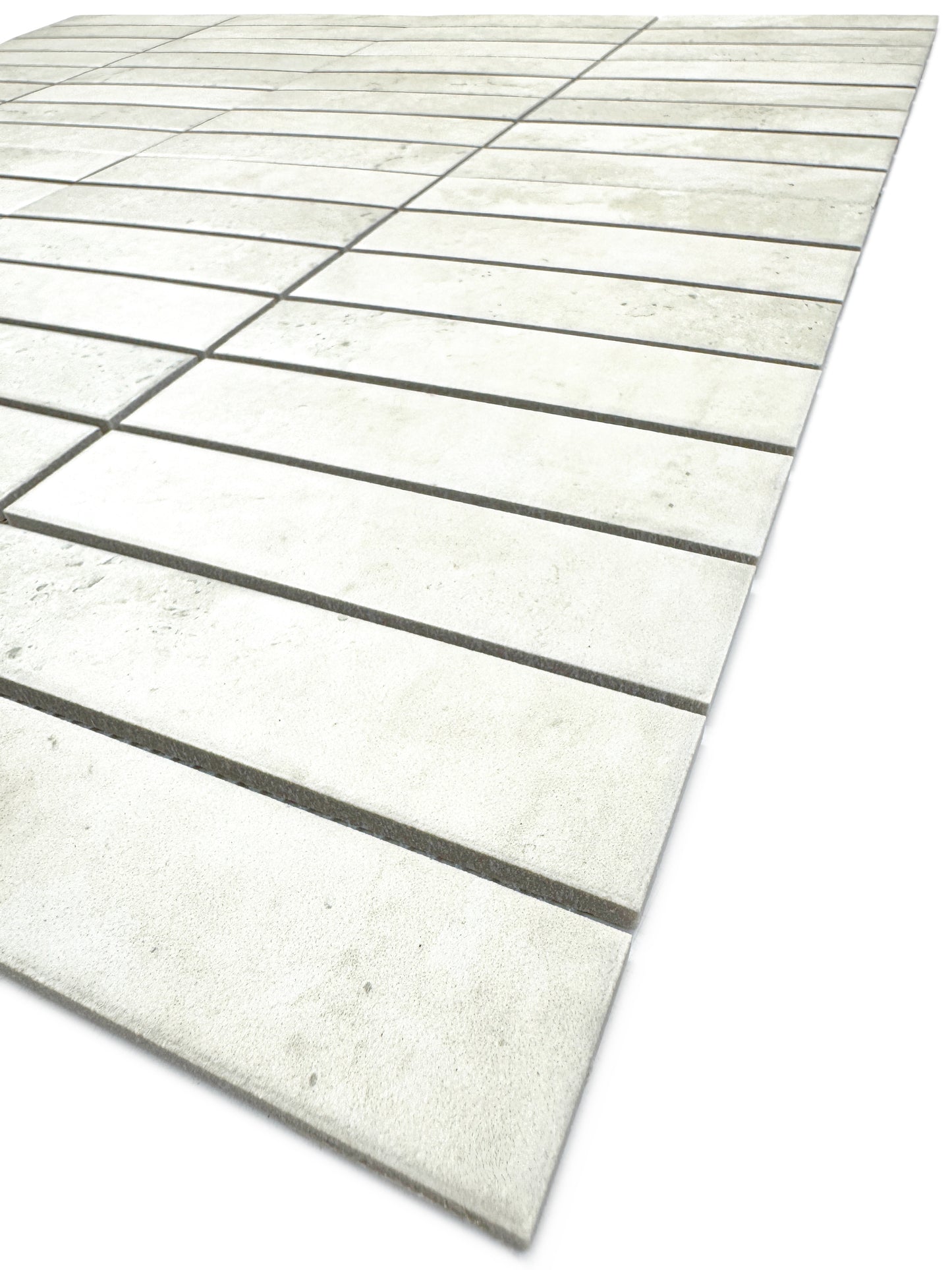 Limestone Essence Series Cotton White Matte Long Strip Porcelain Mosaic