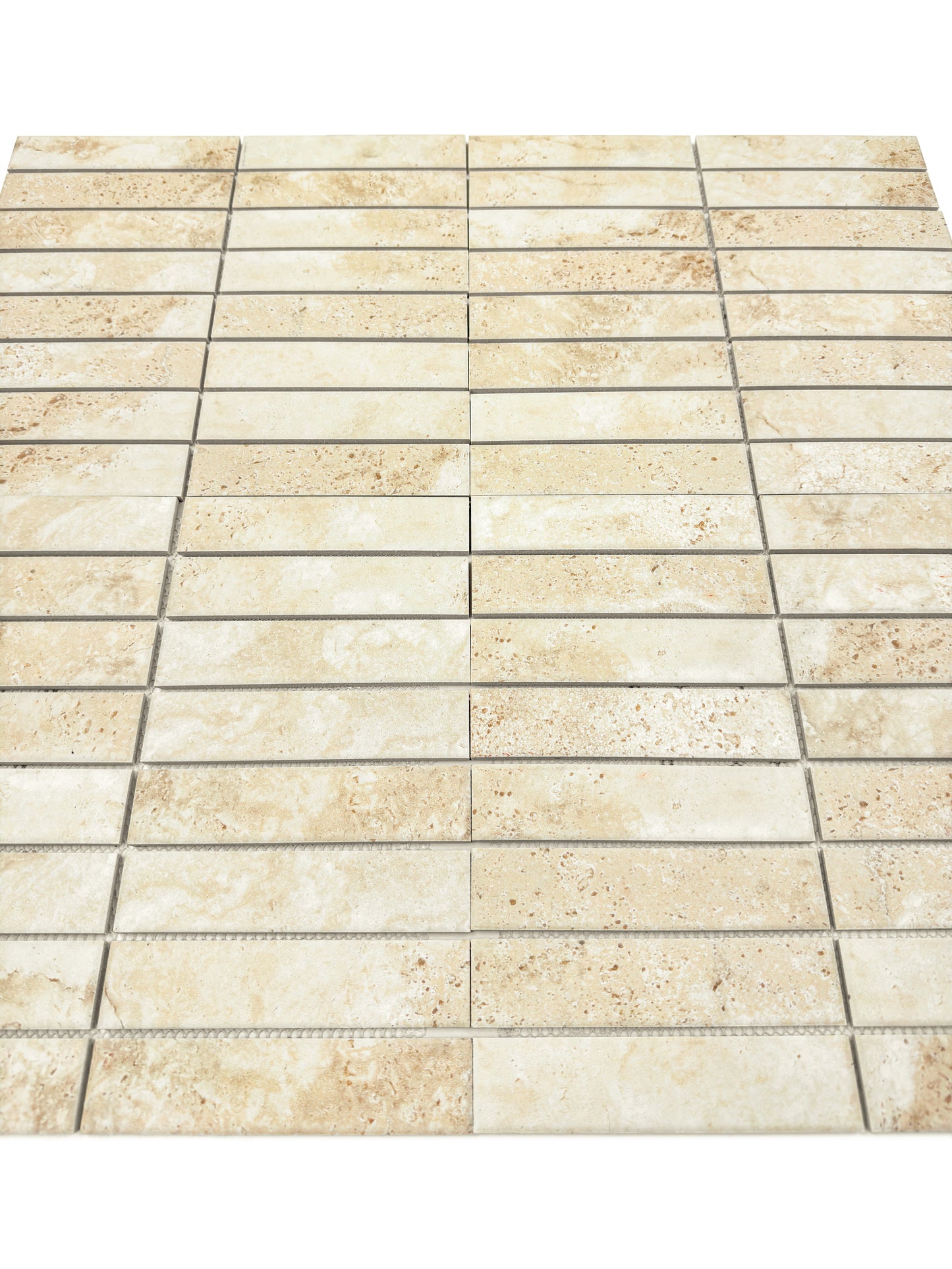 Limestone Essence Series Boutique Beige Matte Long Strip Porcelain Mosaic
