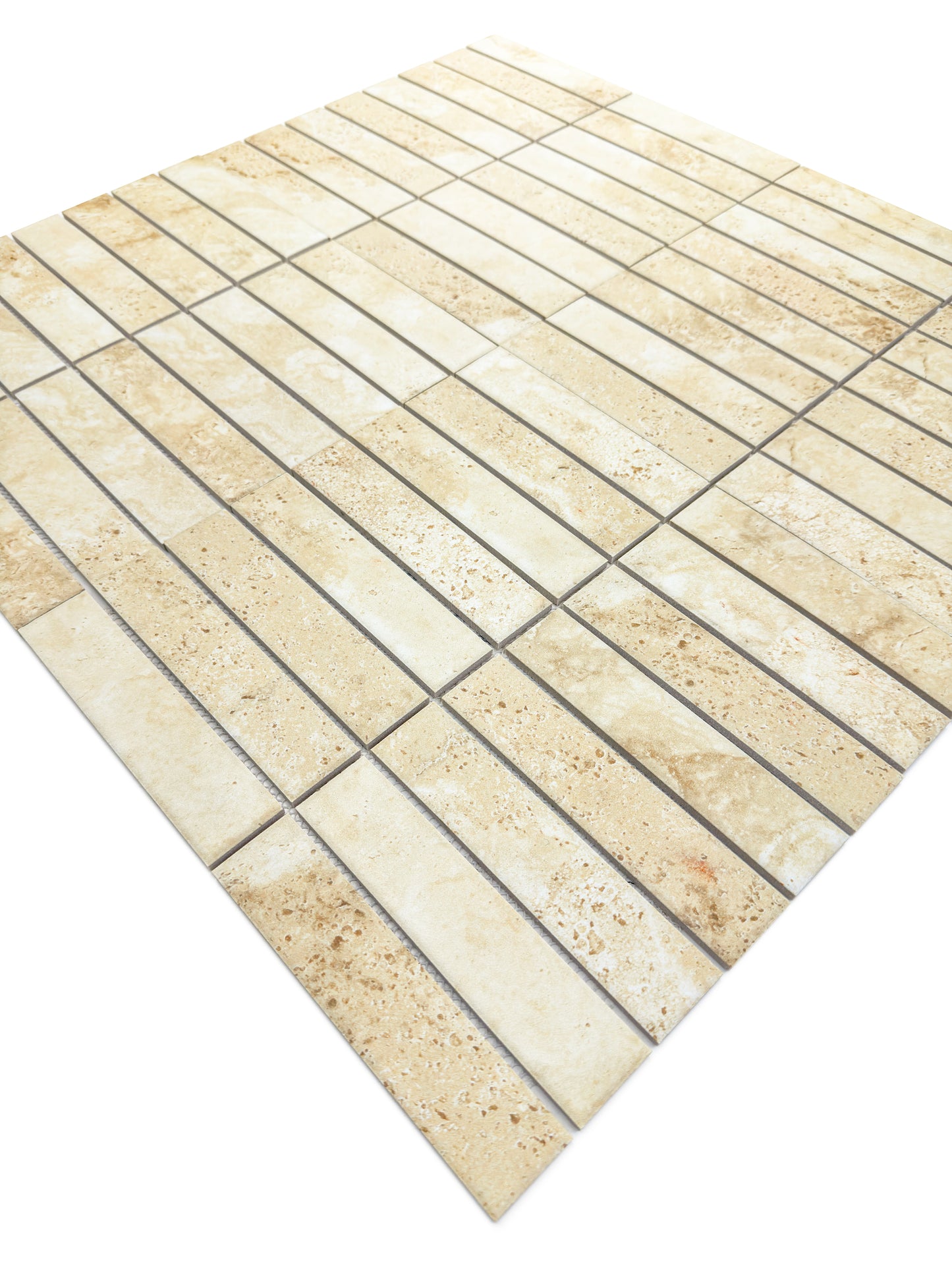 Limestone Essence Series Boutique Beige Matte Long Strip Porcelain Mosaic