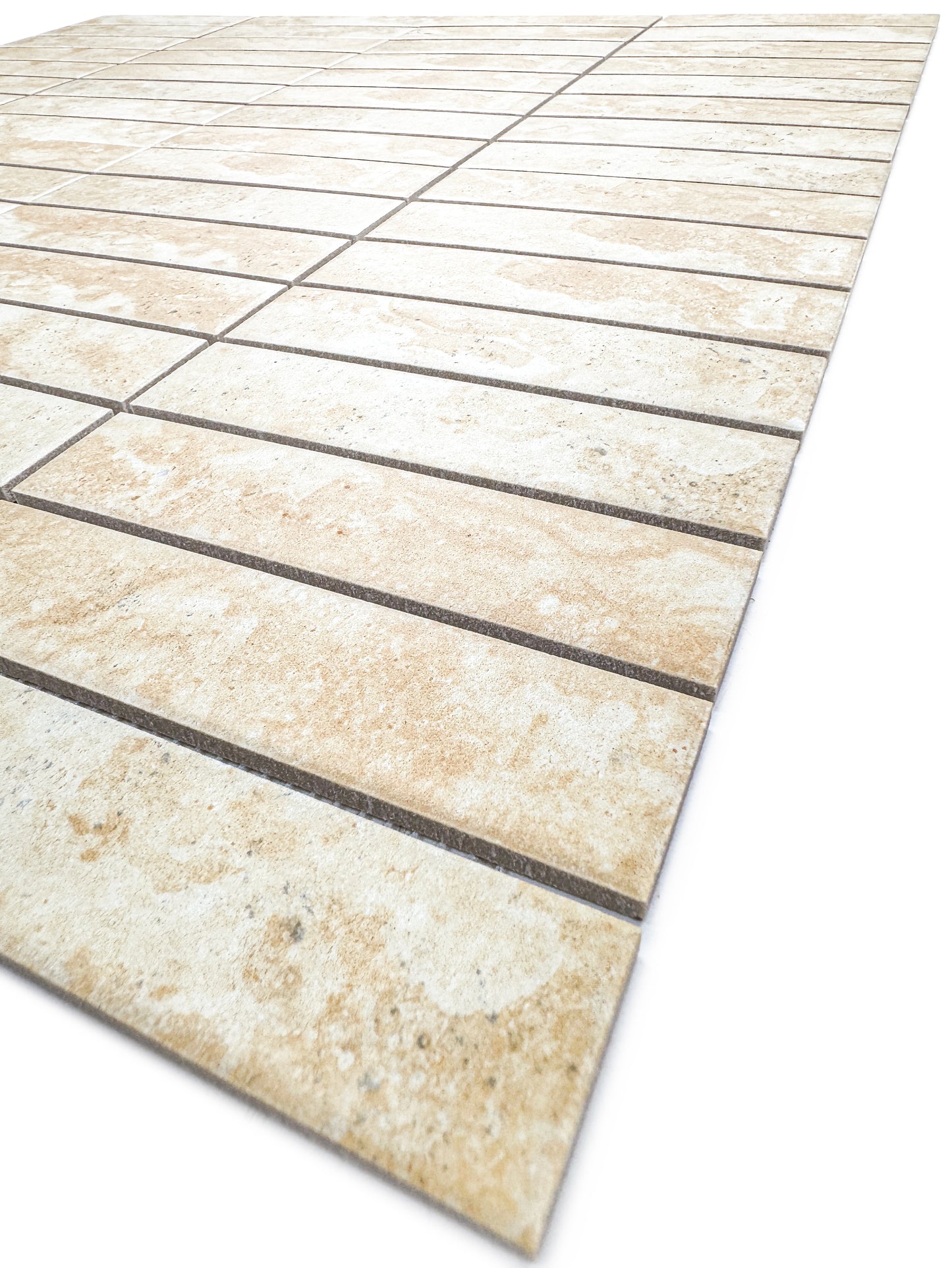 Limestone Essence Series Boutique Beige Matte Long Strip Porcelain Mosaic