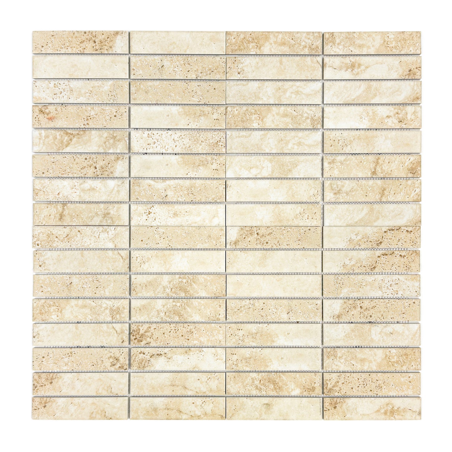 Limestone Essence Series Boutique Beige Matte Long Strip Porcelain Mosaic