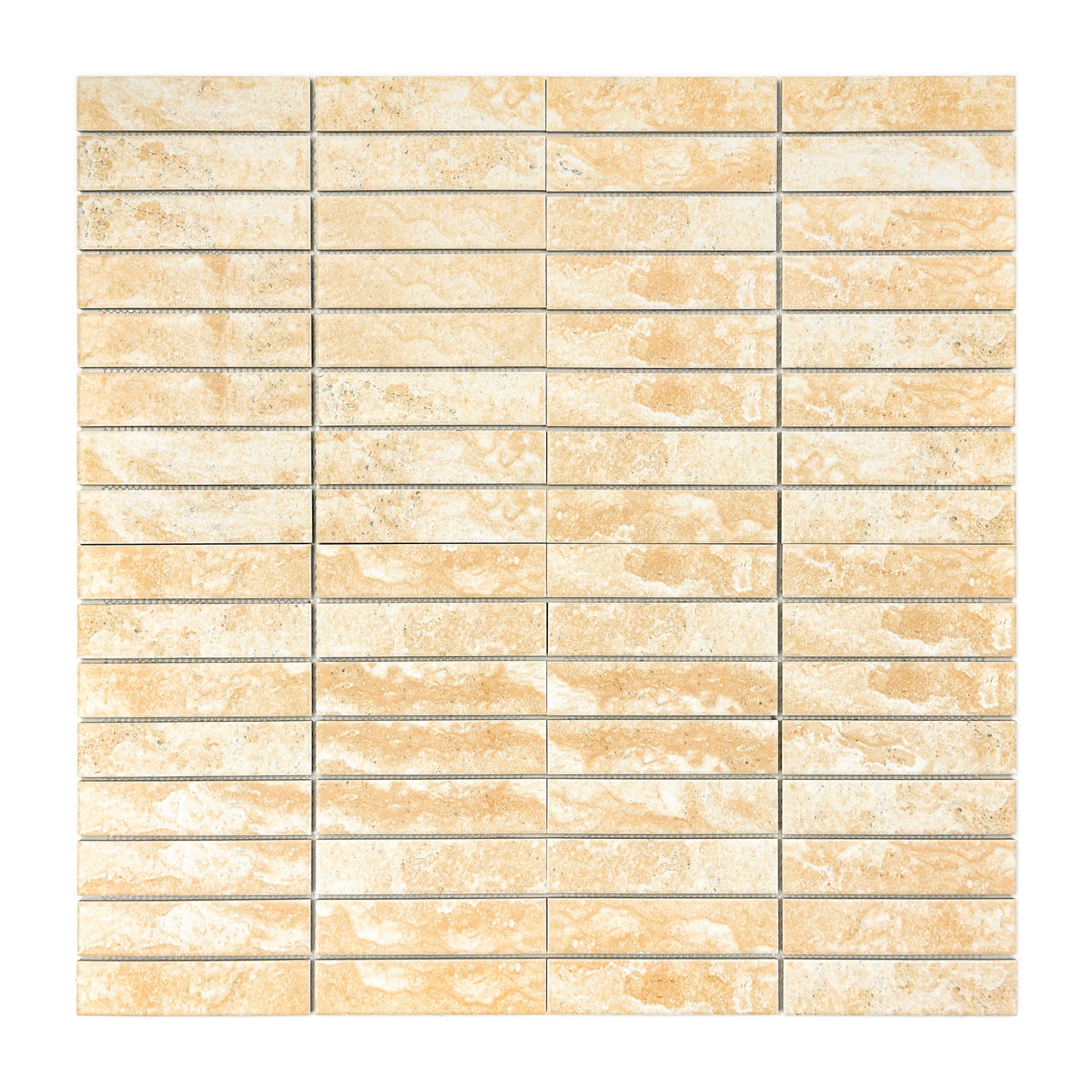Limestone Essence Series Tan Beige Matte Long Strip Porcelain Mosaic