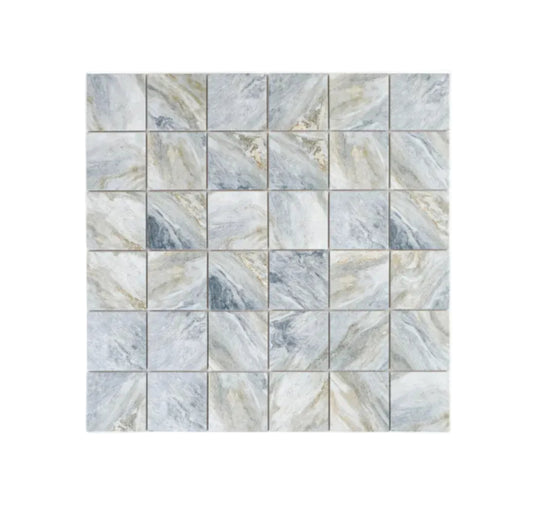 Majestic Naturale Series Lava Grey & Gold Vein Mixed Convex Matte Surface Stone Pattern Porcelain Mosaic