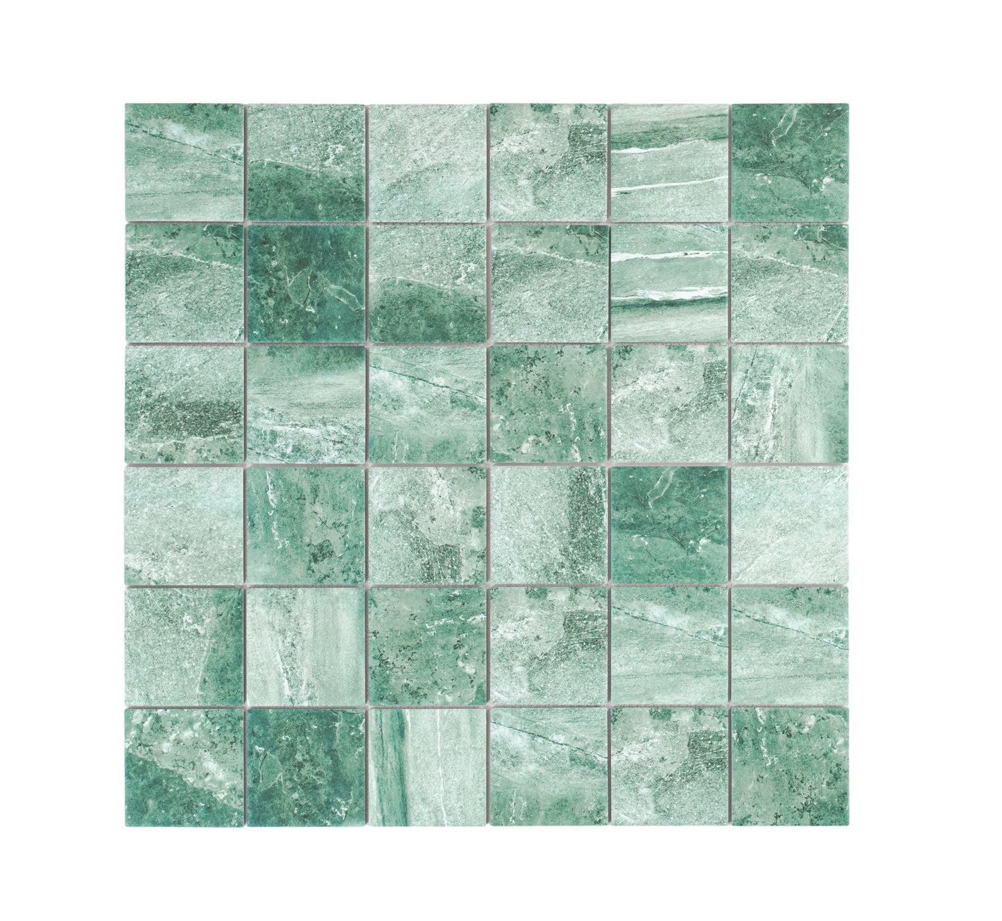 Majestic Naturale Series Mint Green & Forest Green Mixed Convex Matte Surface Stone Pattern Porcelain Mosaic