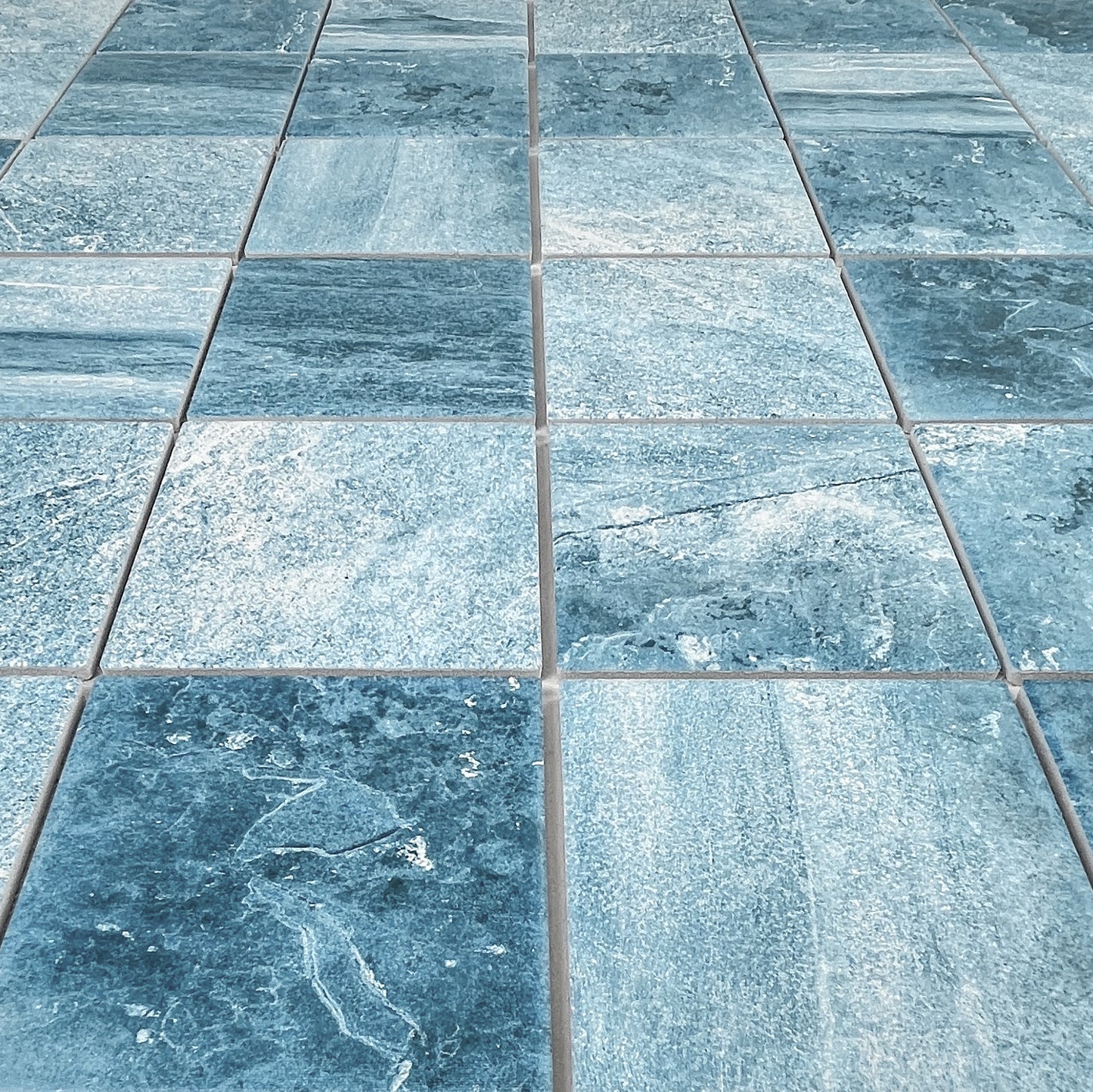 Majestic Naturale Series Cobalt Blue & Cornflower Blue Mixed Convex Matte Surface Stone Pattern Porcelain Mosaic