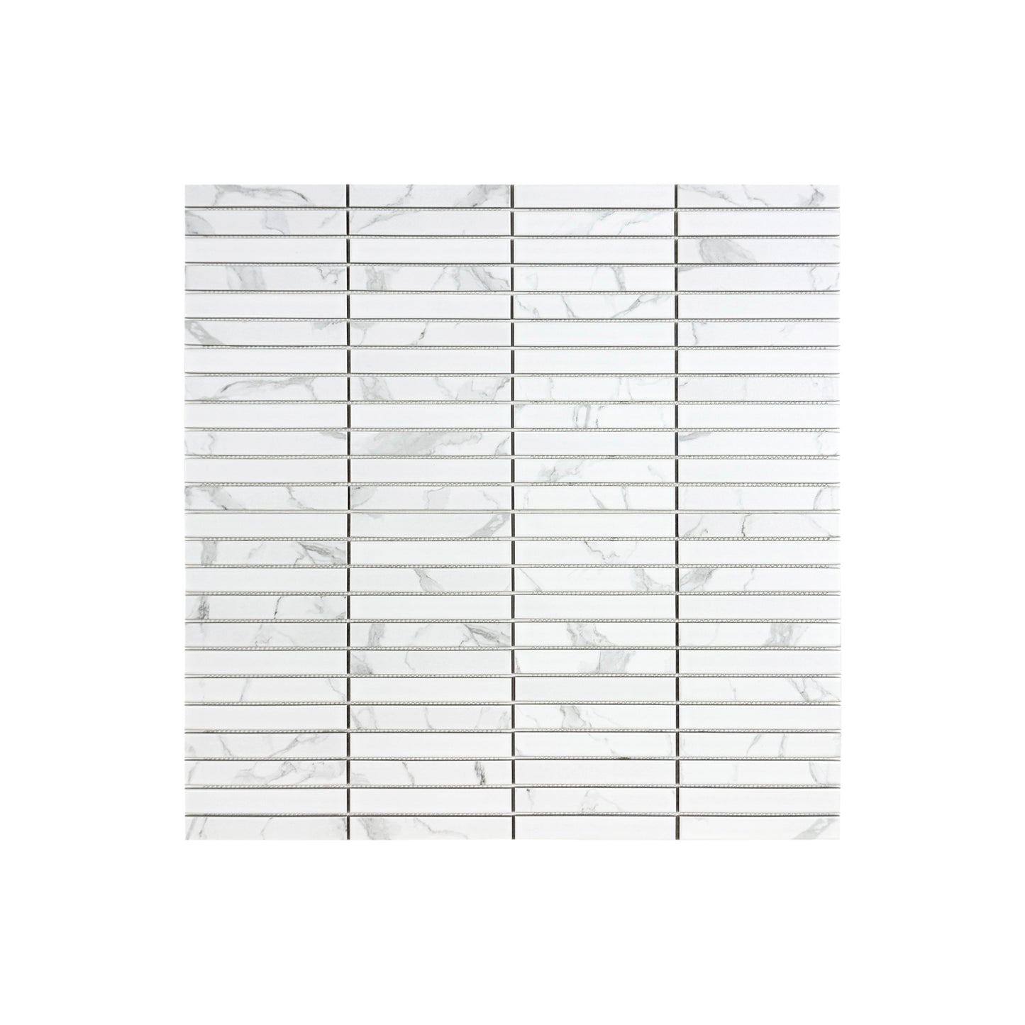 Carrara Lumina Series Carrara White  Flat Surface Long Strip   Porcelain Mosaic