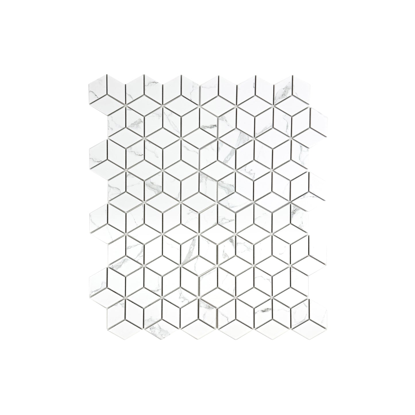 Carrara Lumina Series Carrara White  Dismond Shape  Porcelain Mosaic