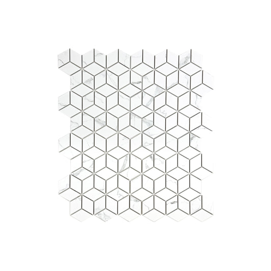 Carrara Lumina Series Carrara White  Dismond Shape  Porcelain Mosaic