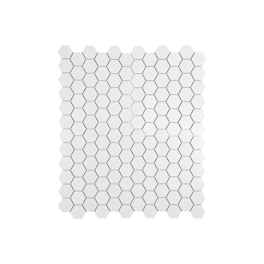 Carrara Lumina Series White Glossy Hexagon  Porcelain Mosaic