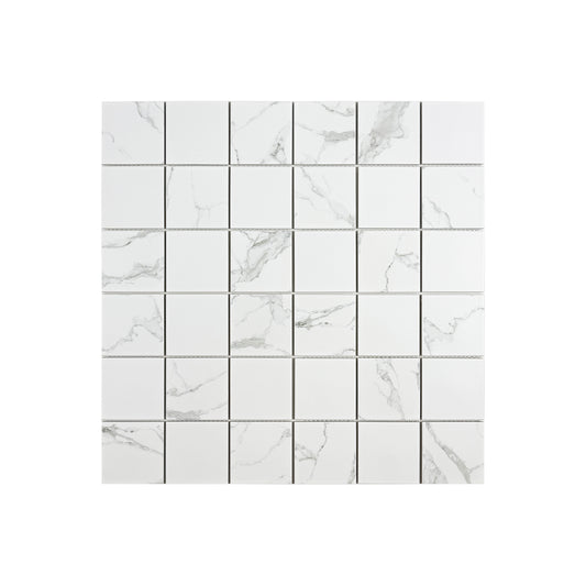 Carrara Lumina Series Carrara White  Square   Porcelain Mosaic