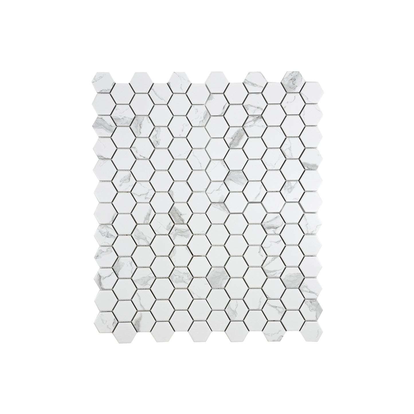 Carrara Lumina Series Carrara White  Hexagon  Porcelain Mosaic