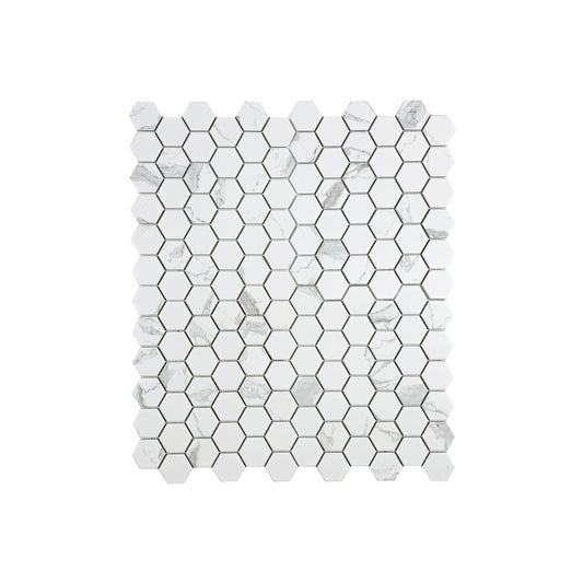 Carrara Lumina Series Carrara White  Hexagon  Porcelain Mosaic