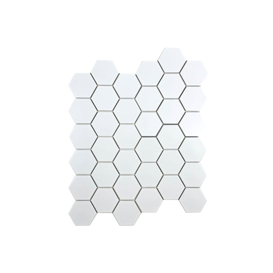 Carrara Lumina Series Pure White Hexagon  Porcelain Mosaic