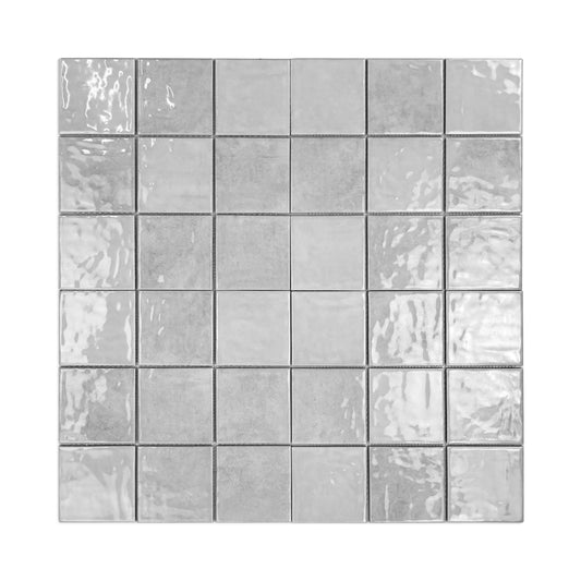 Burano Series Grey White Natural Gradient Porcelain Mosaic