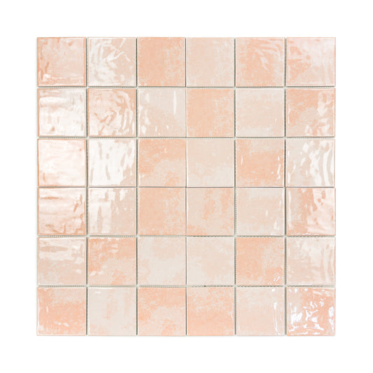 Burano Series Light Beige & Peach Pink Mixed Natural Gradient Porcelain Mosaic