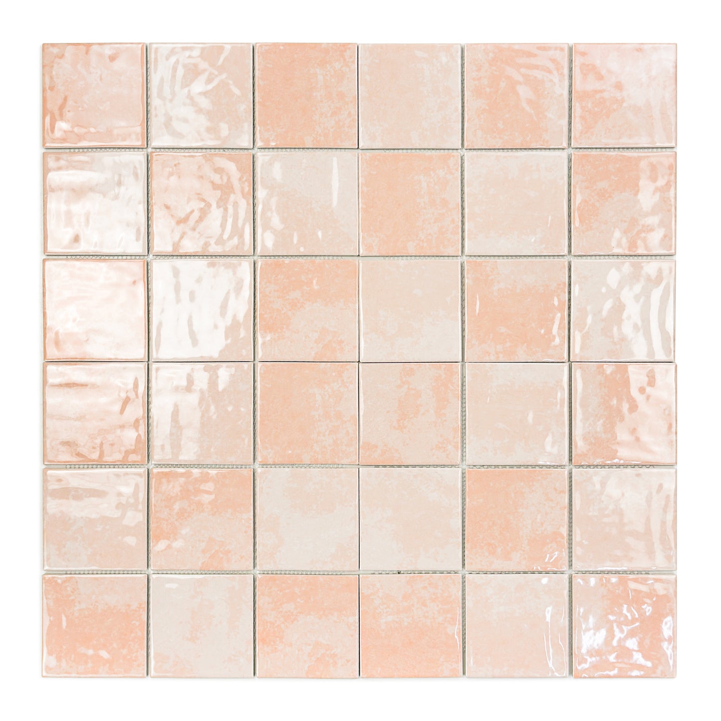 Burano Series Light Beige & Peach Pink Mixed Natural Gradient Porcelain Mosaic