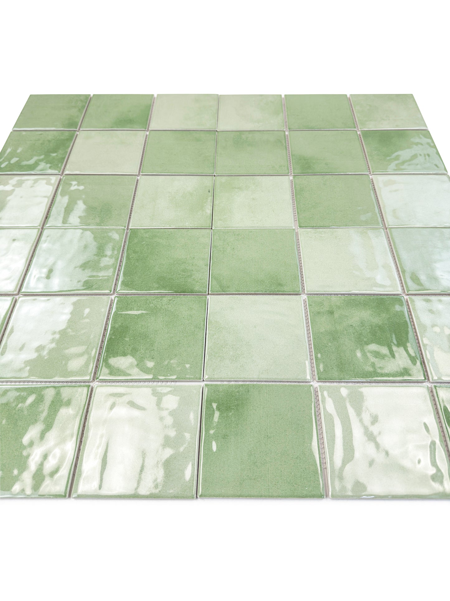 Burano Series Saga Green & Olive Green Mixed Natural Gradient Porcelain Mosaic