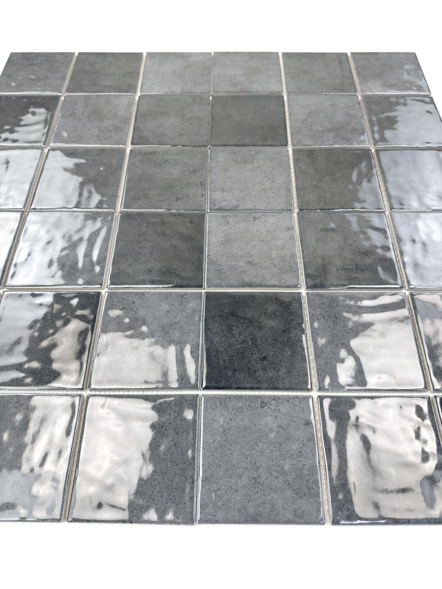 Burano Series Light Grey & Iron Grey Mixed Natural Gradient Porcelain Mosaic