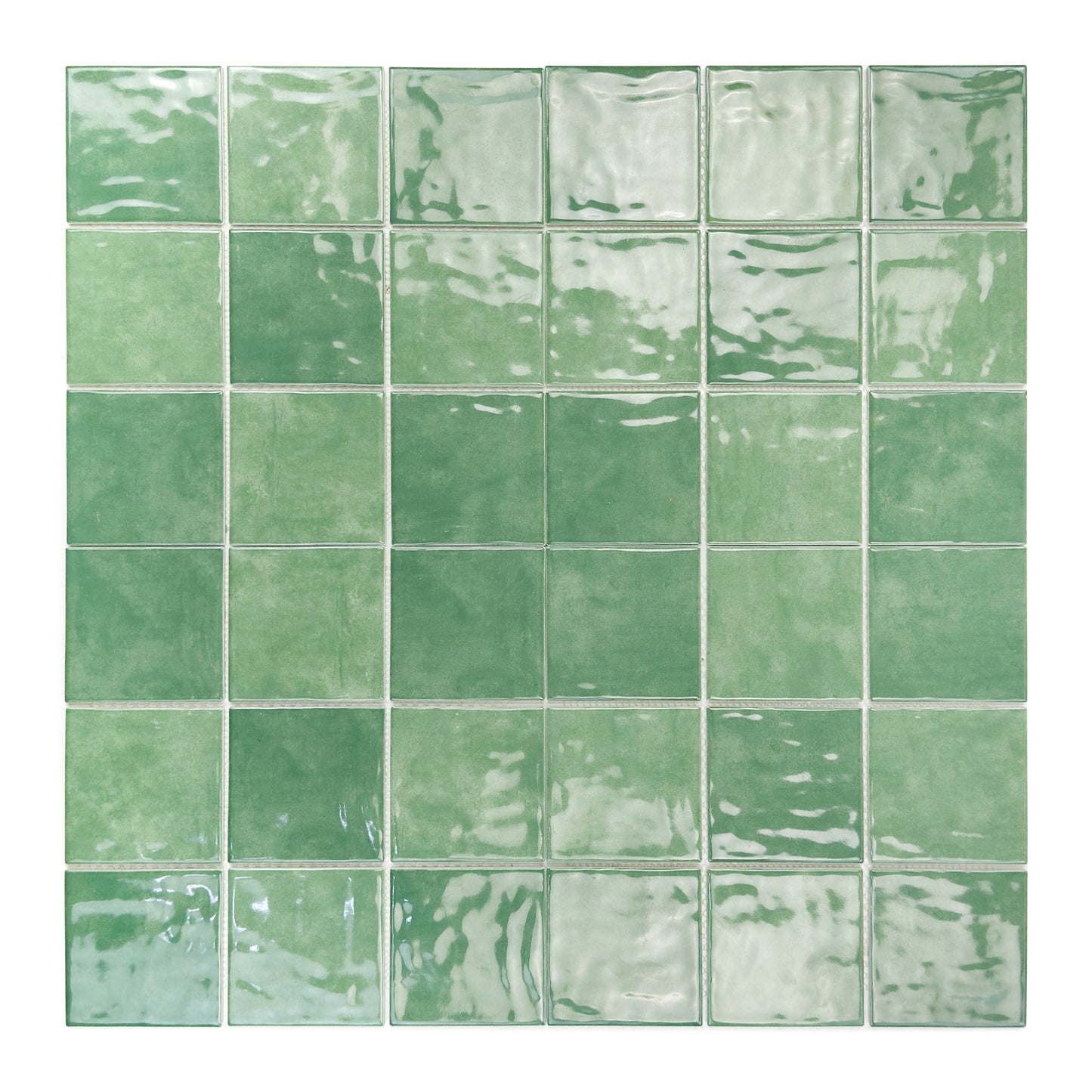 Burano Series Saga Green & Olive Green Natural Gradient Porcelain Mosaic