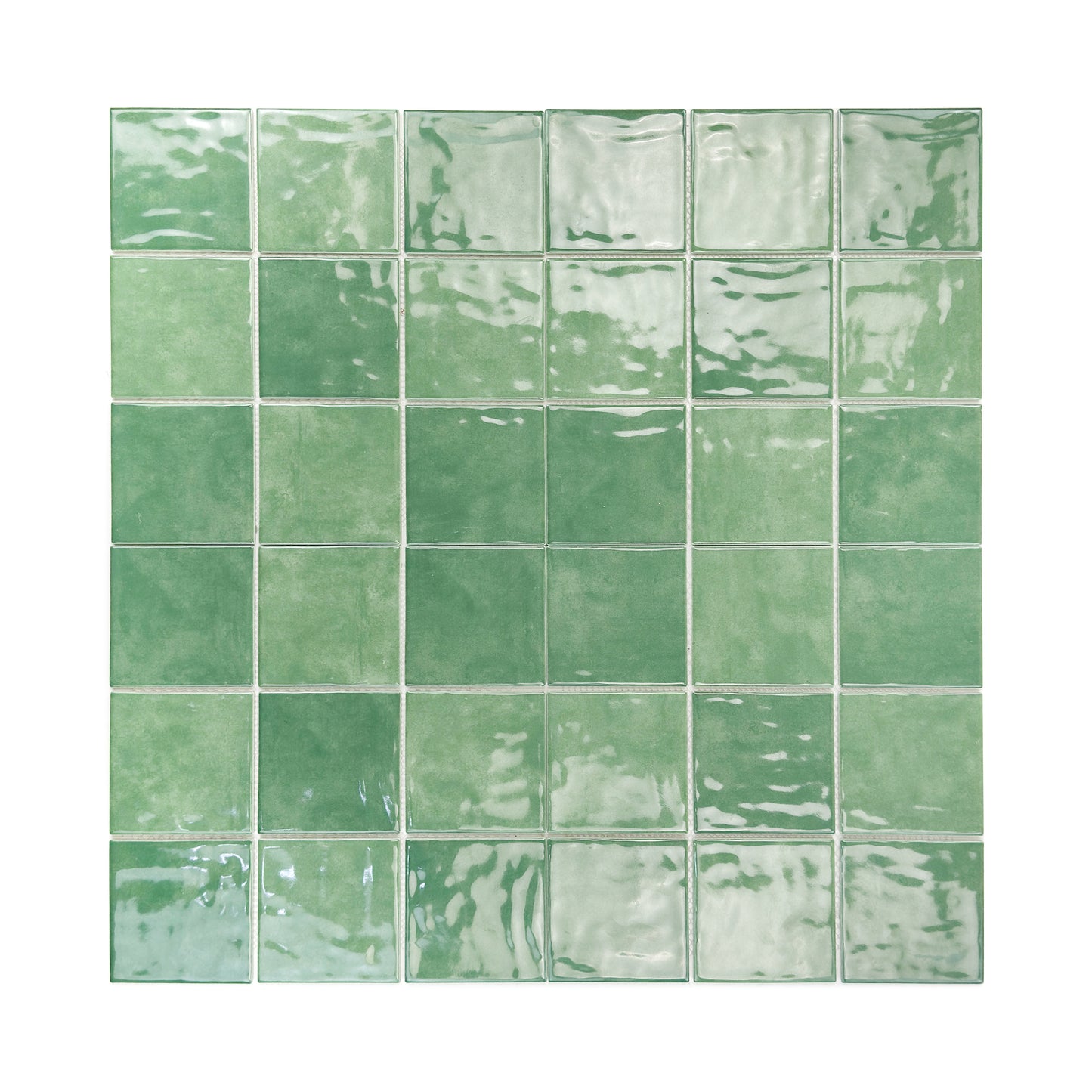 Burano Series Saga Green & Olive Green Natural Gradient Porcelain Mosaic