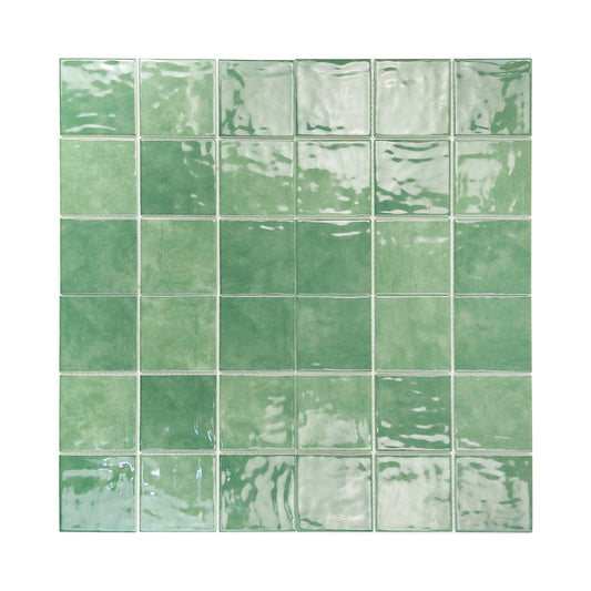 Burano Series Saga Green & Olive Green Natural Gradient Porcelain Mosaic