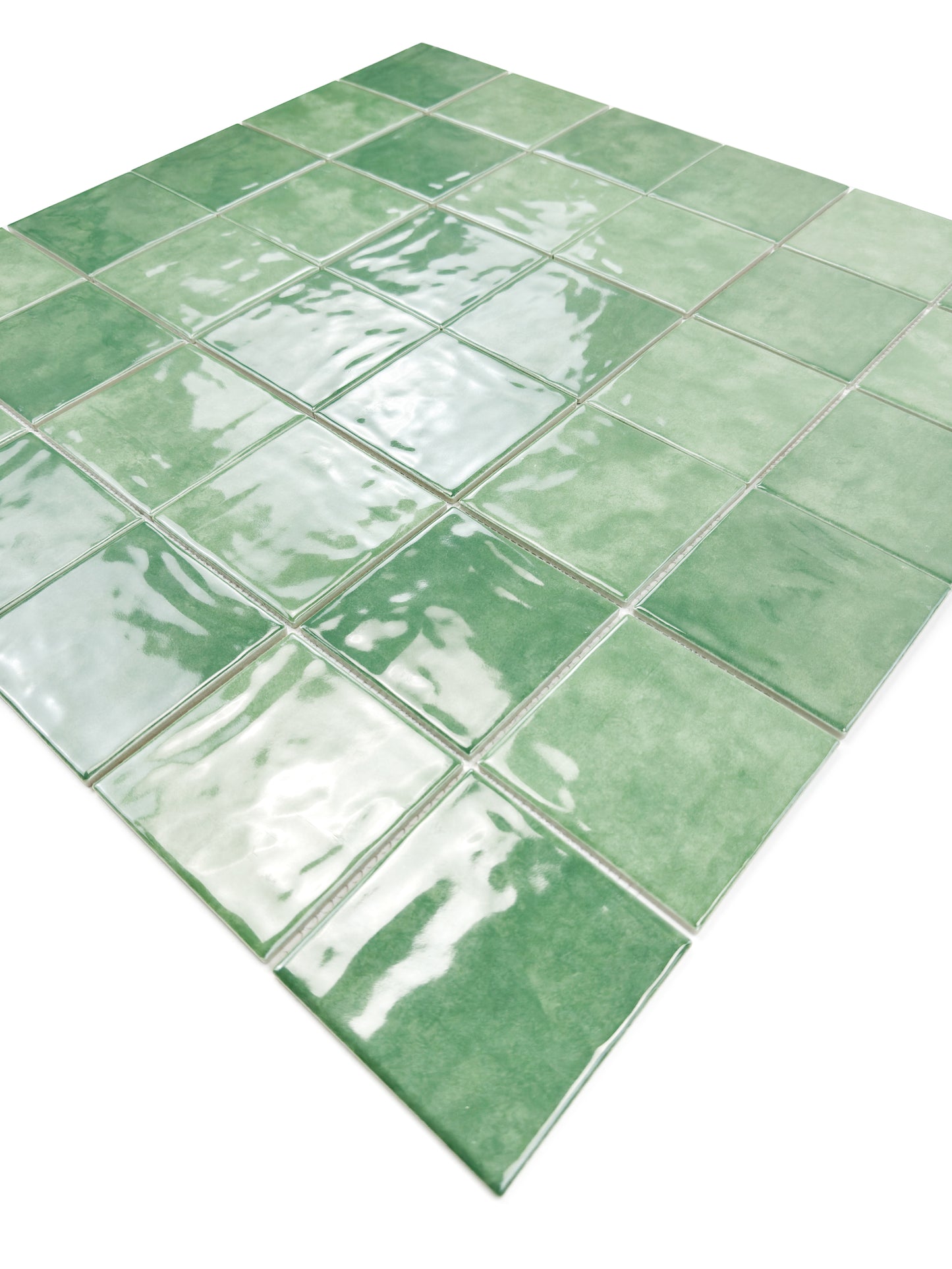 Burano Series Saga Green & Olive Green Natural Gradient Porcelain Mosaic