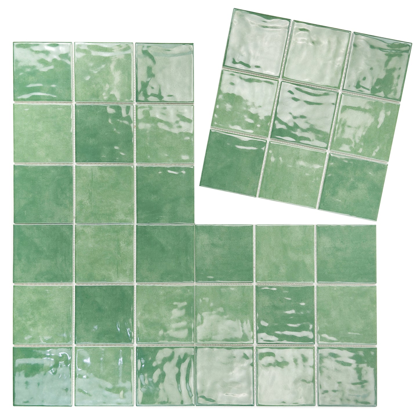 Burano Series Saga Green & Olive Green Natural Gradient Porcelain Mosaic