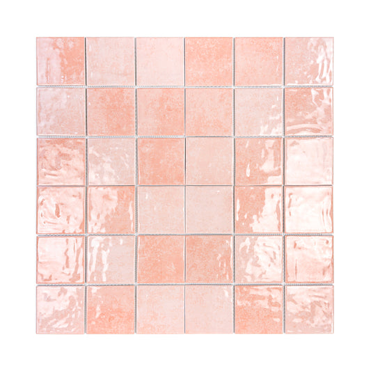 Burano Series Peach Pink Natural Gradient Porcelain Mosaic