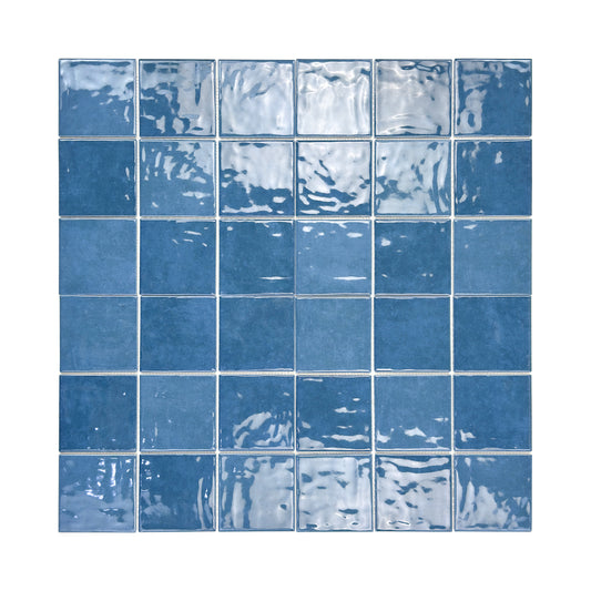 Burano Series Sapphire Blue Natural Gradient Porcelain Mosaic