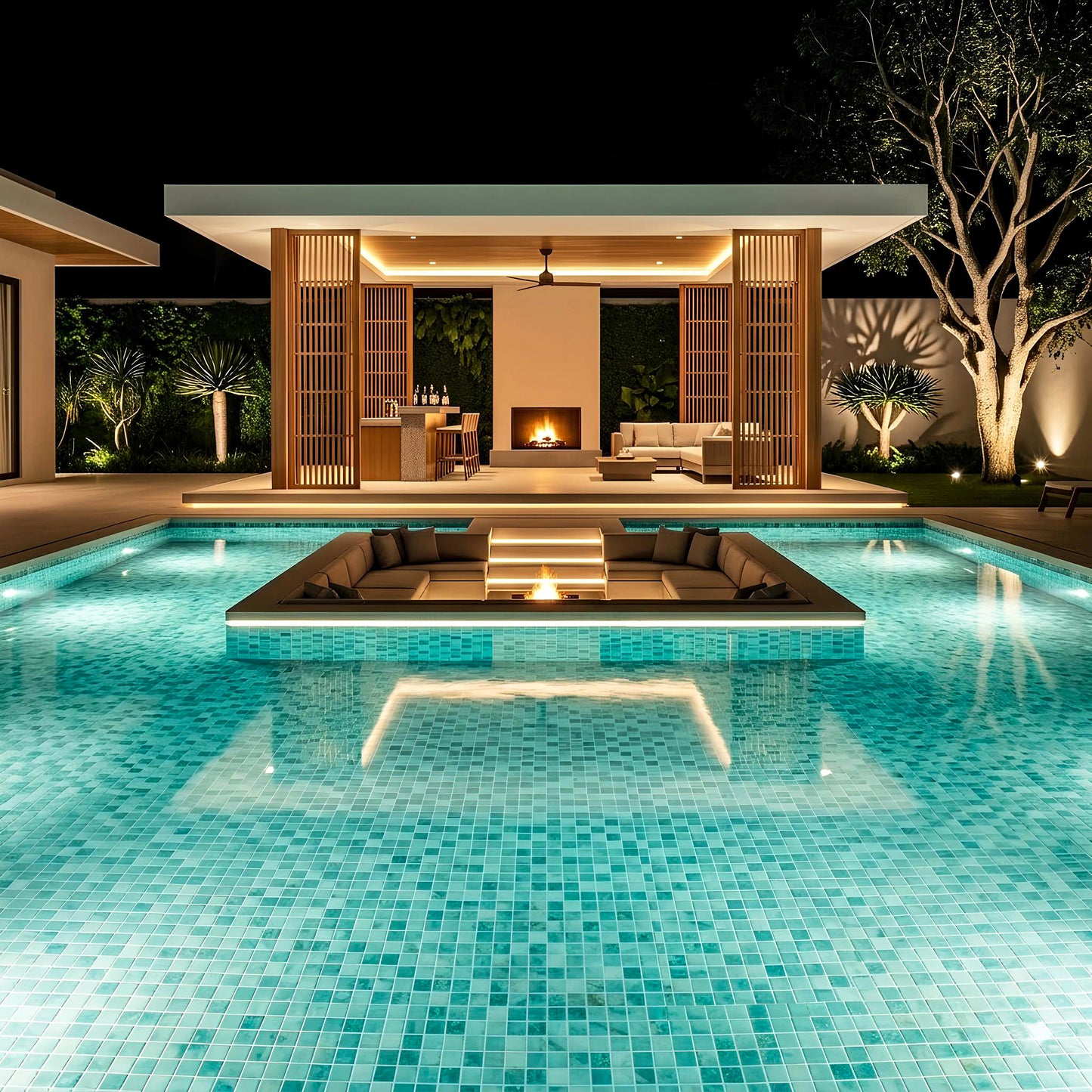 Opulent Vein Series Light Blue & Tiffany Blue Marble Texture Glossy Recycled Glass Mosaic
